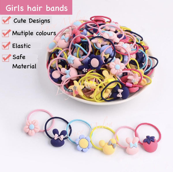 Girls hairbands clips toddler hair ties pigtails pink pony tail hairbands kids
