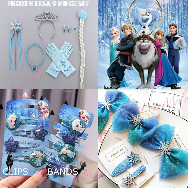 Frozen Elsa Women Girl Kids Crystal Snow Flake Anna Costume Hair clip hair band