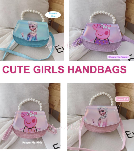 Girls Elsa & Peppa Pig handbag crossbody shoulder bag
