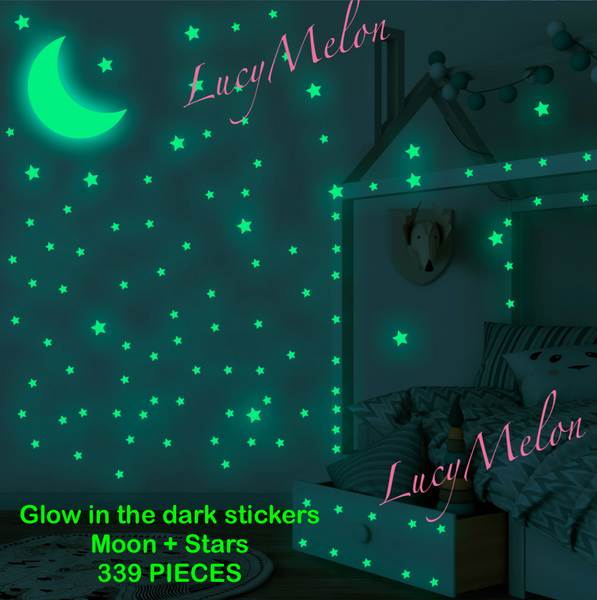 Crescent Moon 339 Piece Glow in the Dark + Stars
