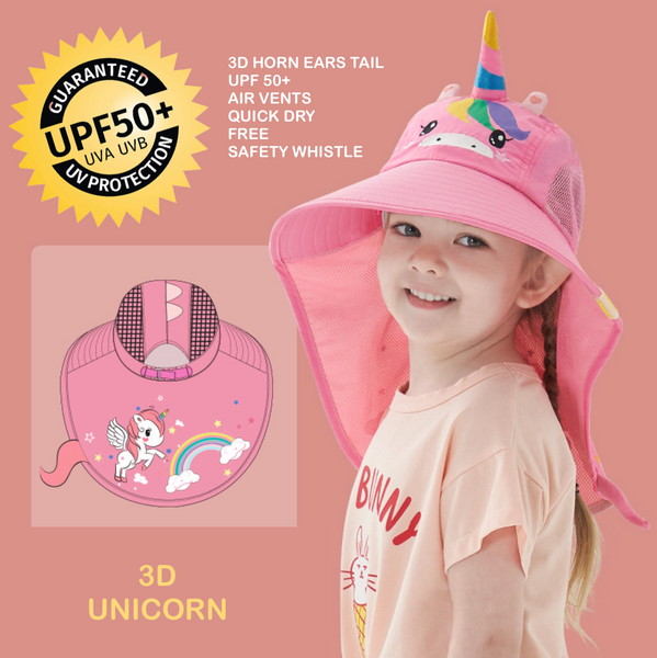 3D Beach Hat - Unicorns