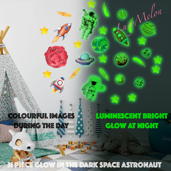 Astronaut 31 Pc Glow in the Dark Outer Space