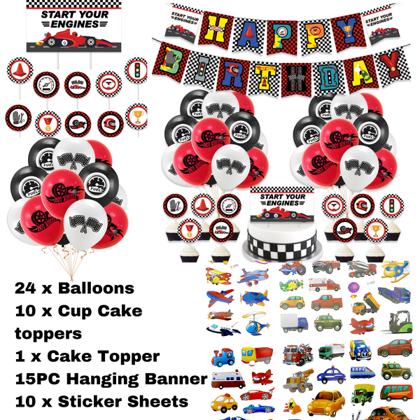 Hot Wheels Balloon Party Pack Tableware