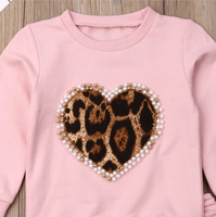 2 Pc Girls Leopard Tracksuit Available in Size 1-6 Cute Insta Baby jumper outfit
