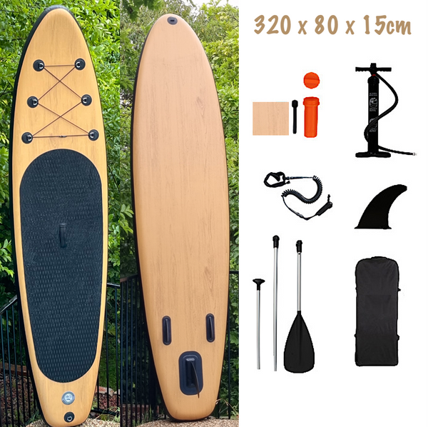 3.2m Stand up Paddle Board (Inflatable) - Wood Look