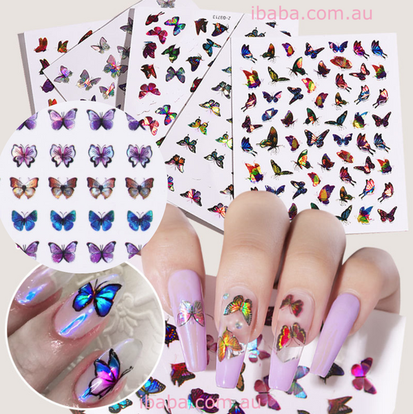 Nail art decal  Sticker 3D Decal Laser Butterflies Christmas Xmas manicure sexy