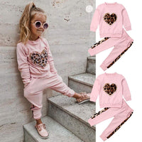 2 Pc Girls Leopard Tracksuit Available in Size 1-6 Cute Insta Baby jumper outfit