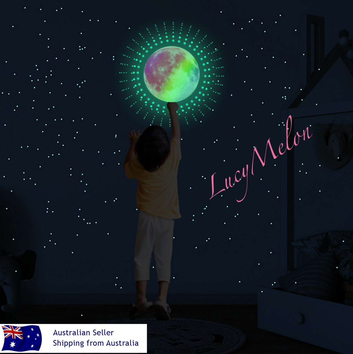 Glow in the dark Rainbow Moon 826 Piece set