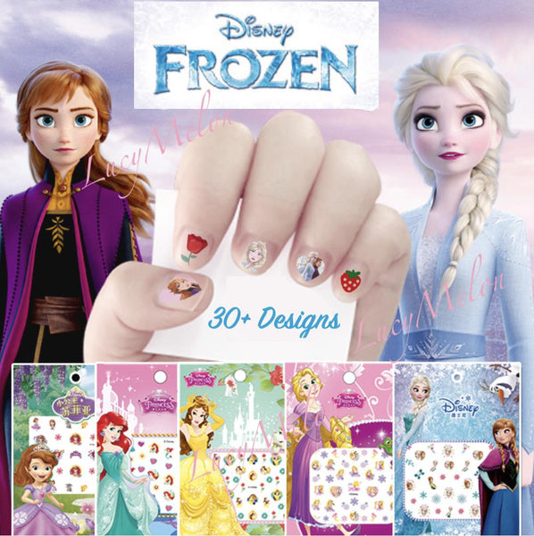 Kids nail stickers Frozen Minnie Pony Peppa princess nail art girls kids Barbie