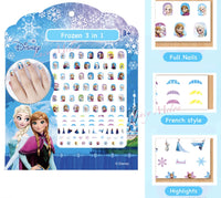 Kids nail stickers Frozen Minnie Pony Peppa princess nail art girls kids Barbie
