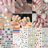 DIY Nail art stickers 3D decals manicure French tips removable instagram flower