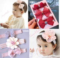 Baby Girl Headbands Handmade Xmas Baby shower kid newborn bow shoe set Turban