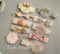 Baby Girl Headbands Handmade Xmas Baby shower kid newborn bow shoe set Turban