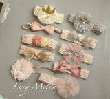 Baby Girl Headbands Handmade Xmas Baby shower kid newborn bow shoe set Turban