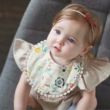 Baby girls bib Designer kids bib smock burp cloths feeding insta Baby shower