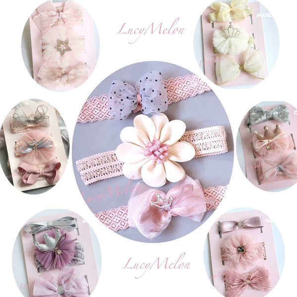 Baby headband bow turban hair bands kids girl hairbands shoe sets bulk newborn
