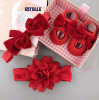 Baby headband bow turban hair bands kids girl hairbands shoe sets bulk newborn
