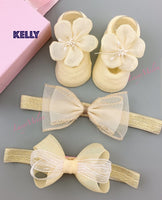 Baby headband bow turban hair bands kids girl hairbands shoe sets bulk newborn