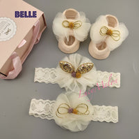 Baby headband bow turban hair bands kids girl hairbands shoe sets bulk newborn