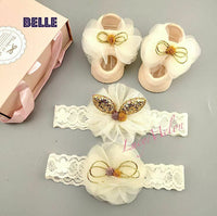 Baby headband bow turban hair bands kids girl hairbands shoe sets bulk newborn