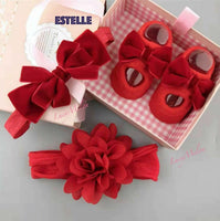 Baby headband bow turban hair bands kids girl hairbands shoe sets bulk newborn