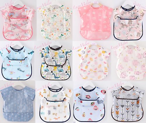 Baby Kid Bib Apron Smock Waterproof Short Long Sleeve Art Feeding Painting