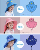 Girls Boys Sun bucket hat wide brim neck flap Beach legionnaires swim cap UVF50+