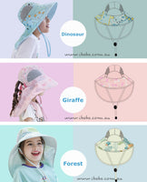 Girls Boys Sun bucket hat wide brim neck flap Beach legionnaires swim cap UVF50+