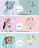 Girls Boys Sun bucket hat wide brim neck flap Beach legionnaires swim cap UVF50+