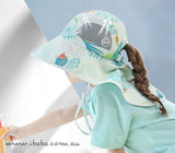 Girls Boys Sun bucket hat wide brim neck flap Beach legionnaires swim cap UVF50+