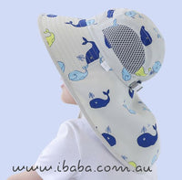 Girls Boys Sun bucket hat wide brim neck flap Beach legionnaires swim cap UVF50+