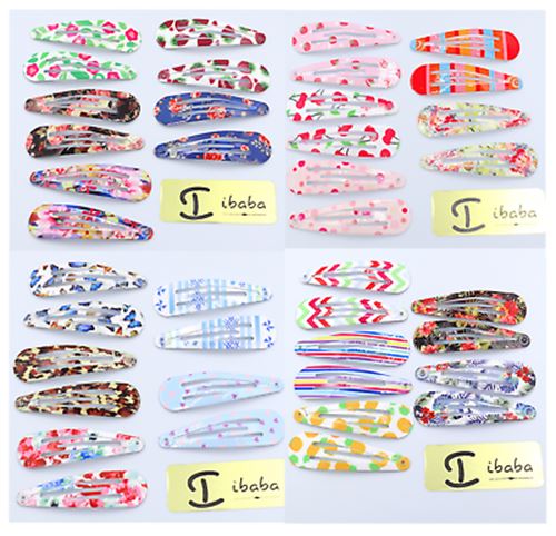 Girls Snap HairClips  Hair Clip Pins 5cm BB Hairpin Color Metal Barrettes xmas