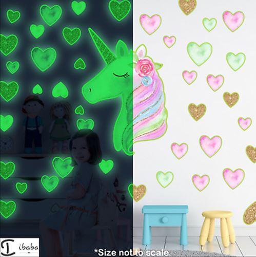 Glow in the Dark Unicorn Stars Hearts Wall stickers decals Solar System Art room