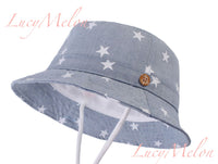 kids bucket hat children denim cotton beach outdoor girls boys sun protection