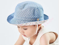 kids bucket hat children denim cotton beach outdoor girls boys sun protection