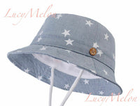 kids bucket hat children denim cotton beach outdoor girls boys sun protection