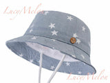 kids bucket hat children denim cotton beach outdoor girls boys sun protection