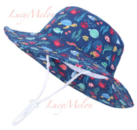 kids bucket hat children denim cotton beach outdoor girls boys sun protection