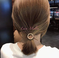 Hair Band Ties Rope Elastic Scrunchies Women Girls Accessories brown heart pearl