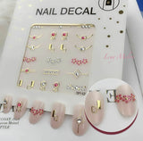 Nail Art Stickers Luxury decals manicure xmas christmas Butterfly diamante look