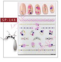 Nail Art Stickers Luxury decals manicure xmas christmas Butterfly diamante look