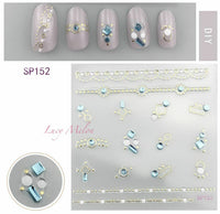 Nail Art Stickers Luxury decals manicure xmas christmas Butterfly diamante look