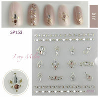 Nail Art Stickers Luxury decals manicure xmas christmas Butterfly diamante look
