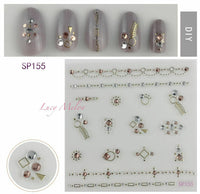 Nail Art Stickers Luxury decals manicure xmas christmas Butterfly diamante look