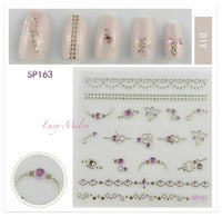 Nail Art Stickers Luxury decals manicure xmas christmas Butterfly diamante look