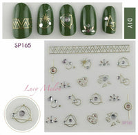 Nail Art Stickers Luxury decals manicure xmas christmas Butterfly diamante look