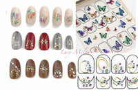 Nail Art Stickers Luxury decals manicure xmas christmas Butterfly diamante look