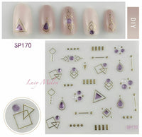 Nail Art Stickers Luxury decals manicure xmas christmas Butterfly diamante look