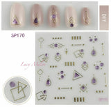 Nail Art Stickers Luxury decals manicure xmas christmas Butterfly diamante look