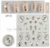 Nail Art Stickers Luxury decals manicure xmas christmas Butterfly diamante look
